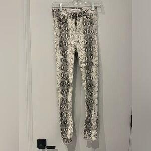 Snakeskin denim Stretch Zara Jeans